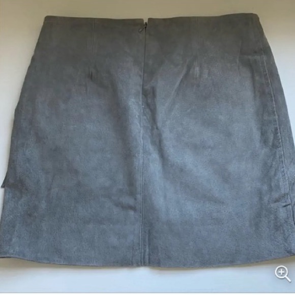 BLANKNYC 100% Leather Real Suede Front Faux Wrap Lace Side Detail Mini Skirt 27 - Picture 6 of 15
